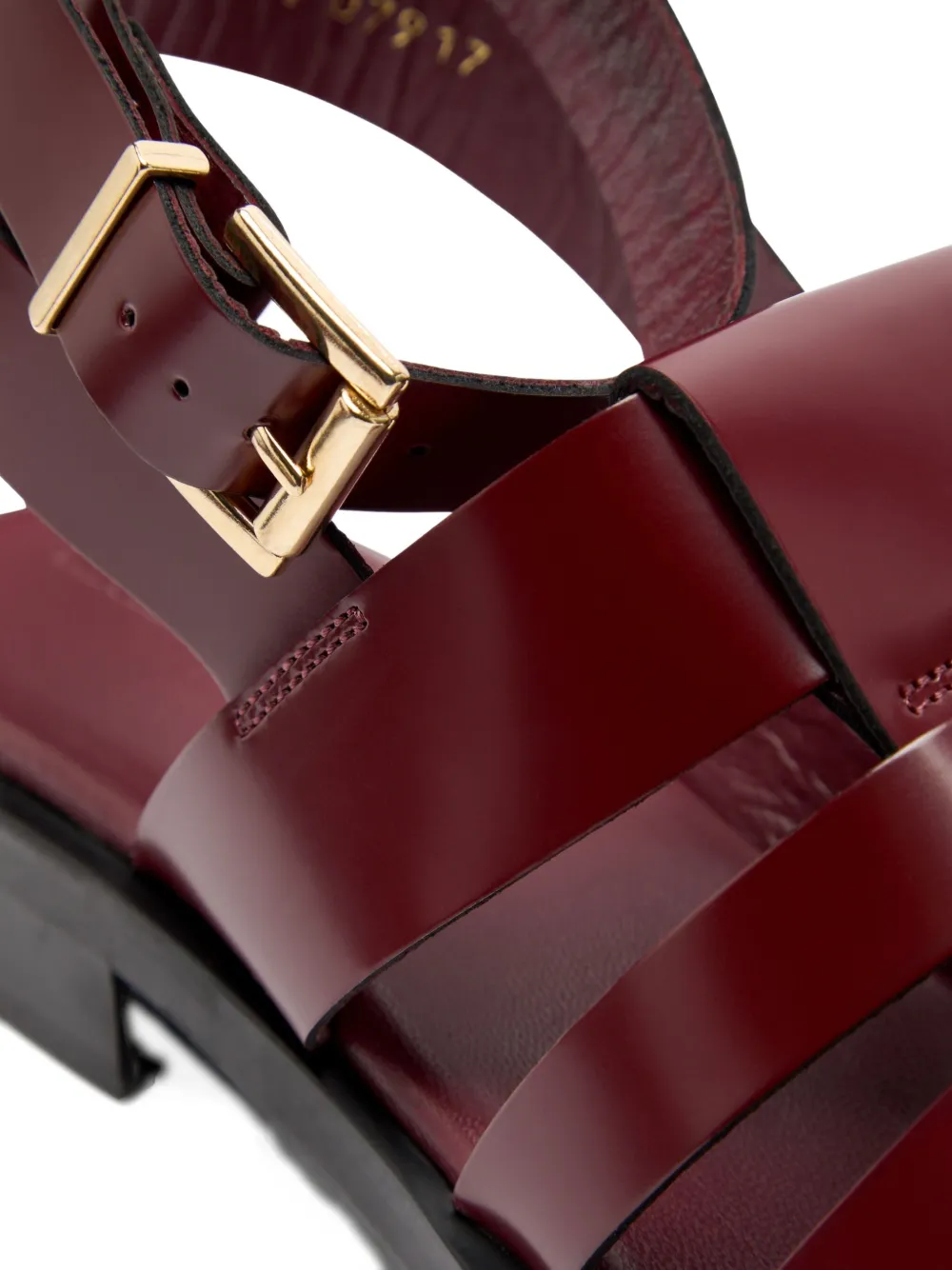 ALOHAS Perry leather buckled sandals Red