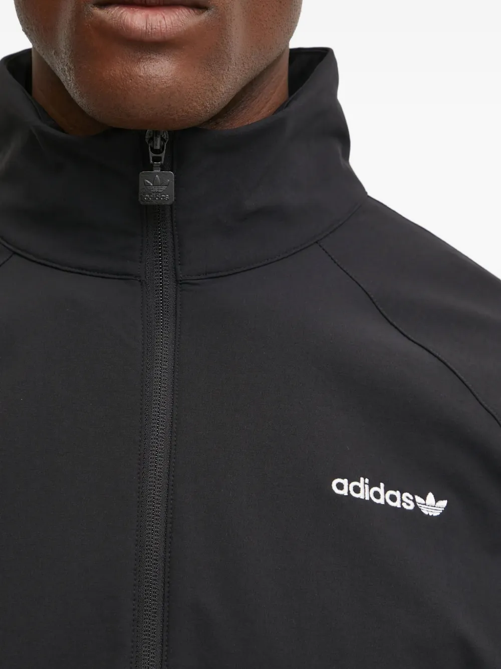 adidas Jack met logo en rits Zwart