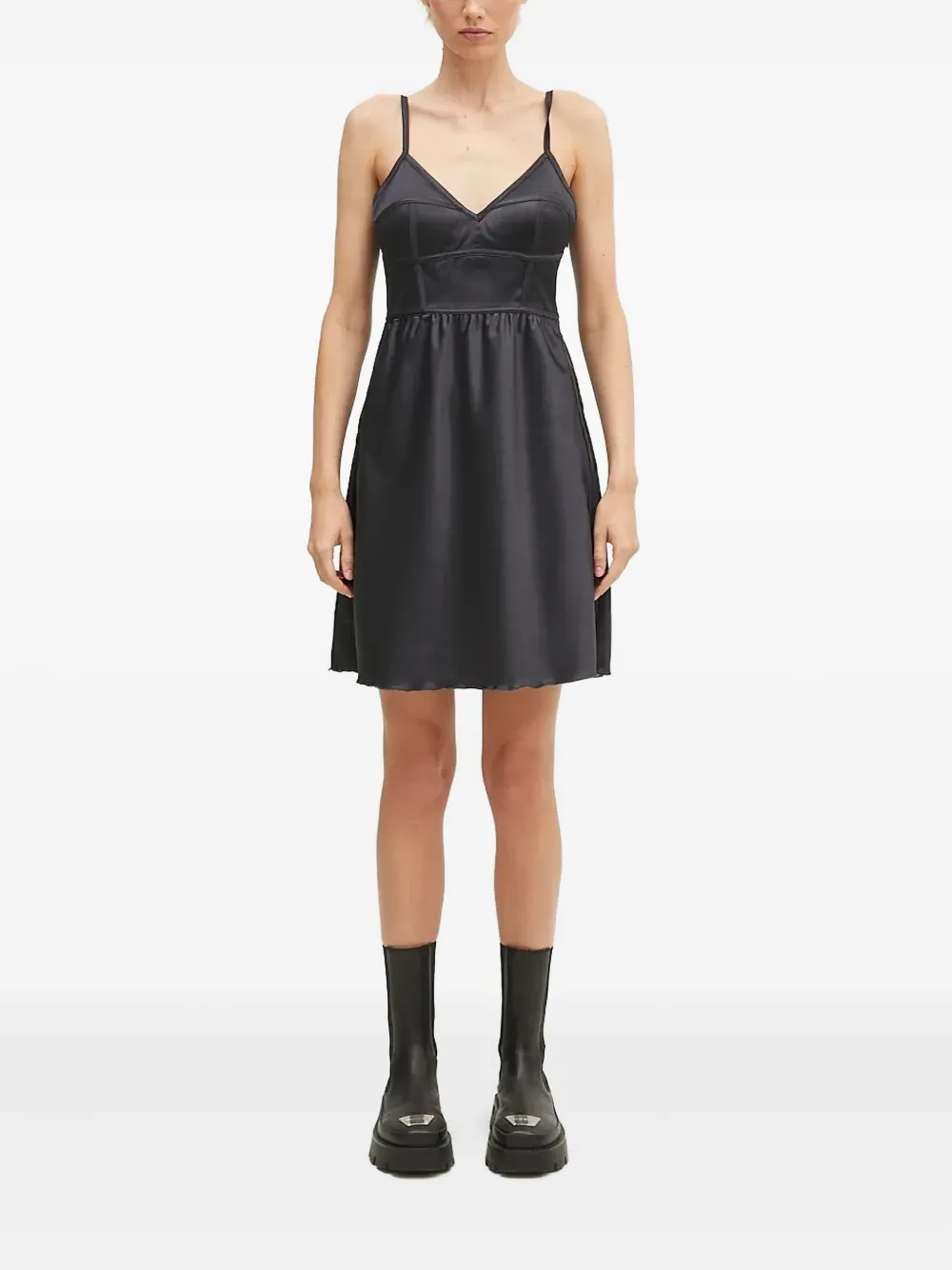 adidas satin-panelled slip dress | Black | Image 1
