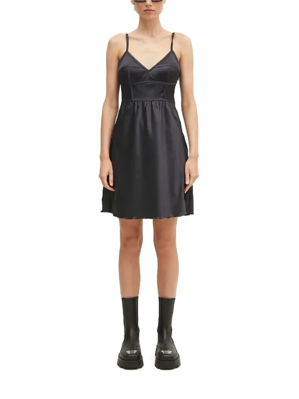 Adidas satin-panelled Slip Dress | Black | FARFETCH