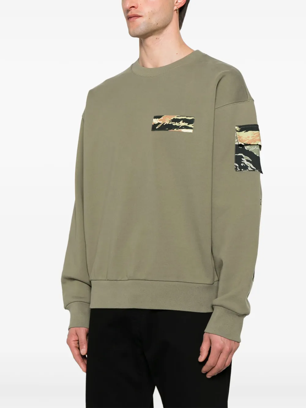 Givenchy Sweater met camouflagepatches Groen