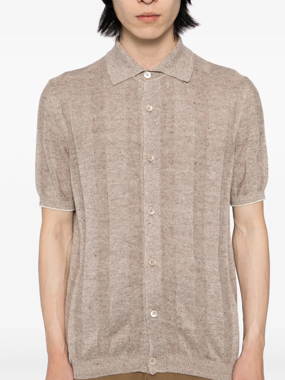 Brunello Cucinelli Vest met korte mouwen Bruin