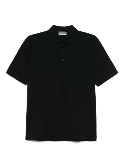Herno polo à logo embossé - Noir - Herno - Modalova