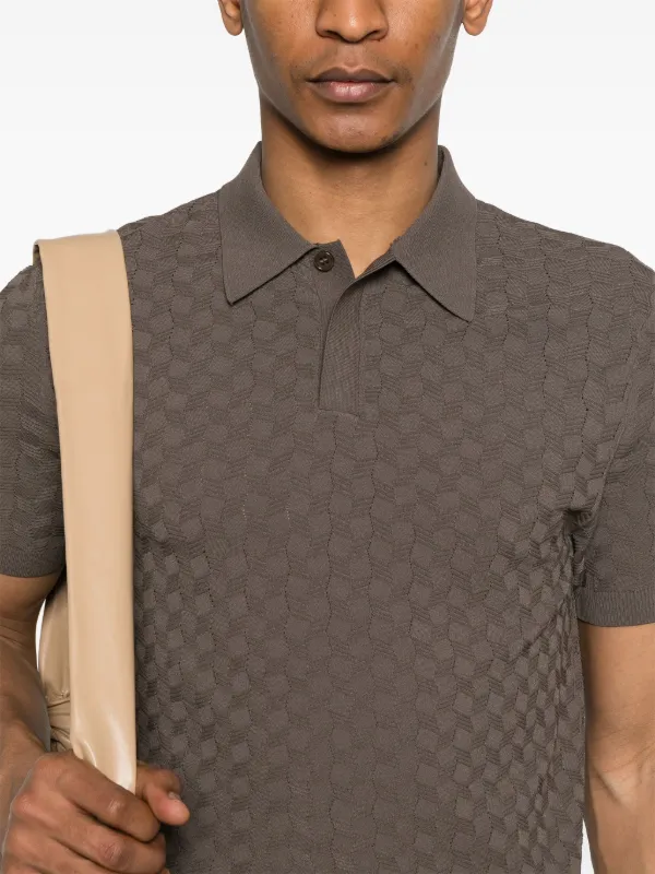 Emporio Armani Knitted Polo Shirt | Brown | FARFETCH OM