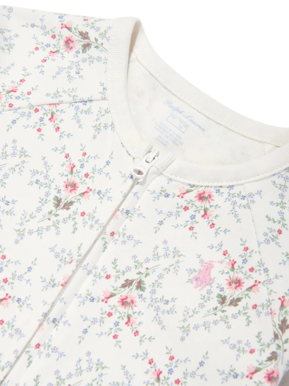 POLO RALPH LAUREN KIDS Romper met bloemenprint Wit