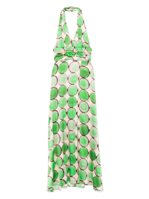 KITAGI vestido largo con estampado geométrico