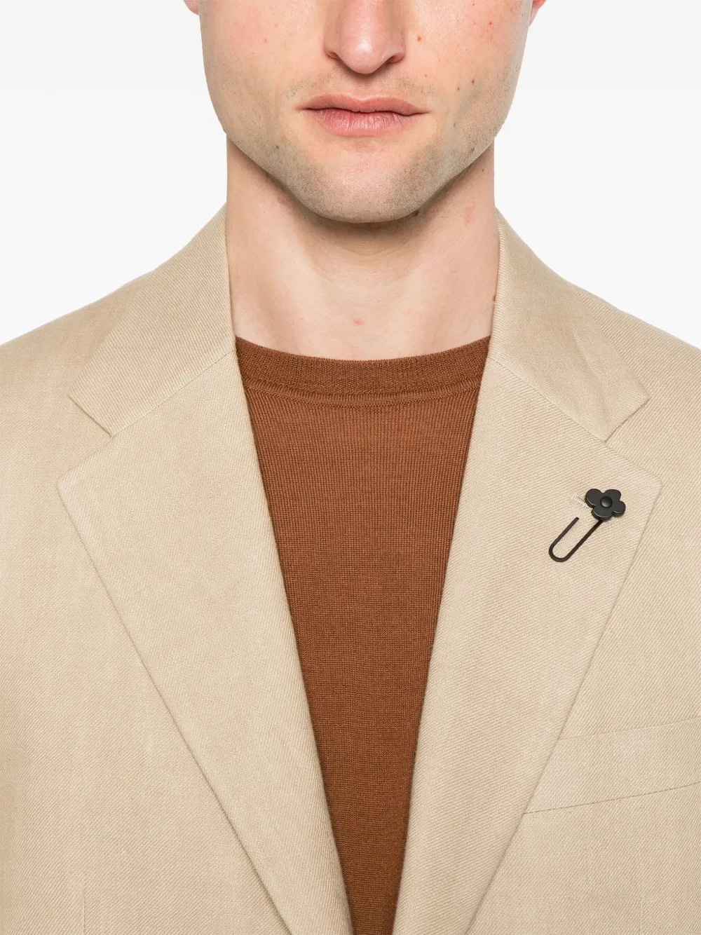 Lardini Linnen blazer Beige