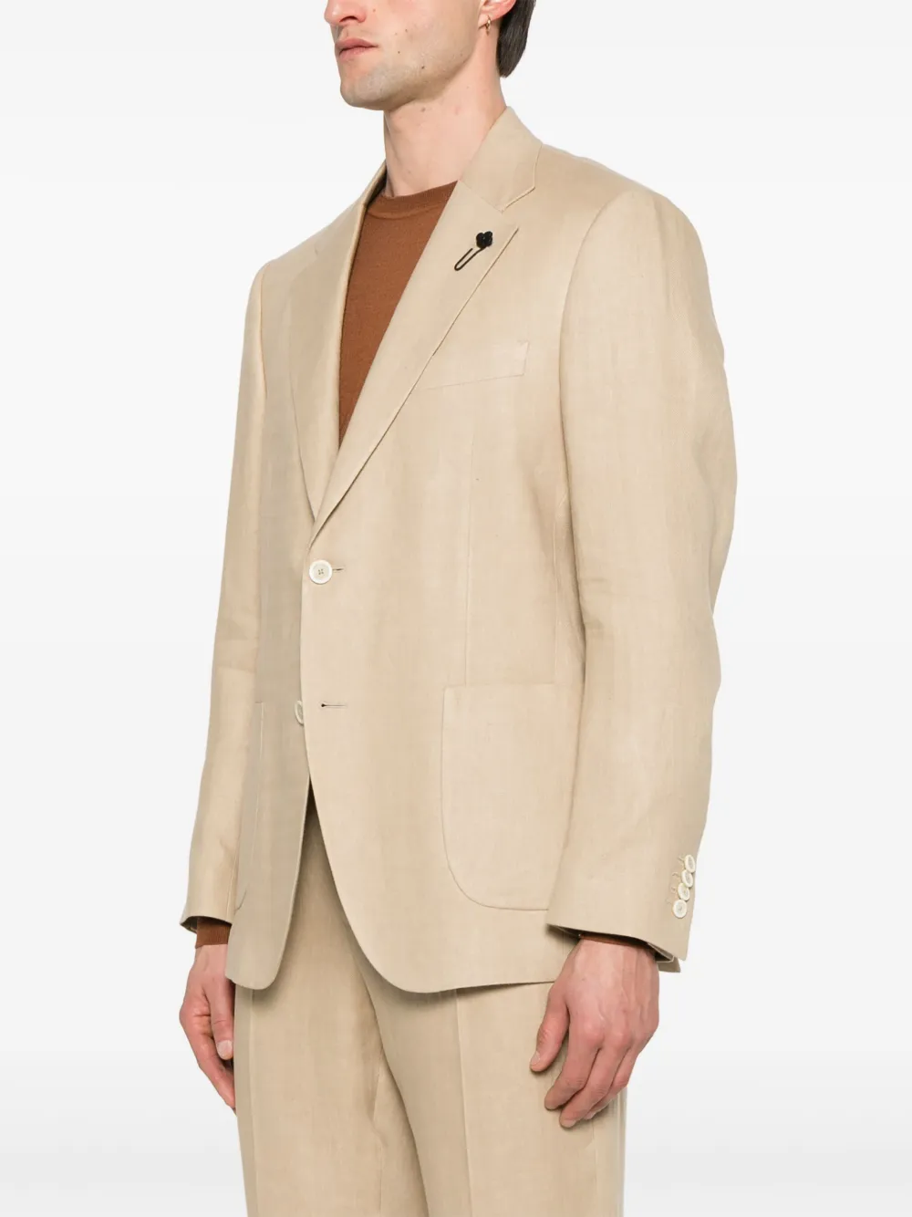 Lardini Linnen blazer Beige