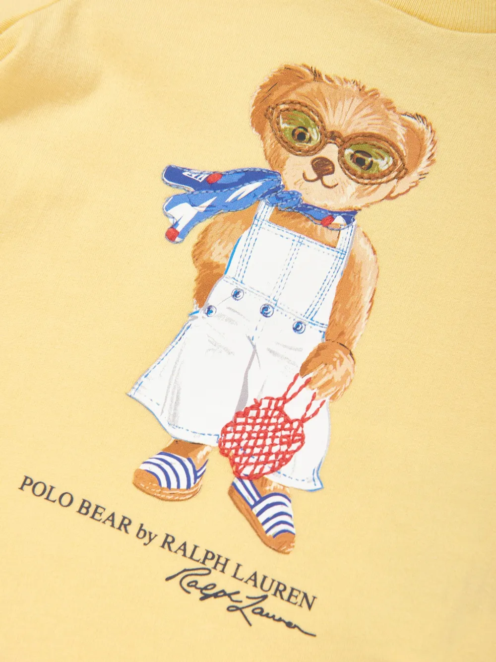 POLO RALPH LAUREN KIDS bear-motif T-shirt Geel
