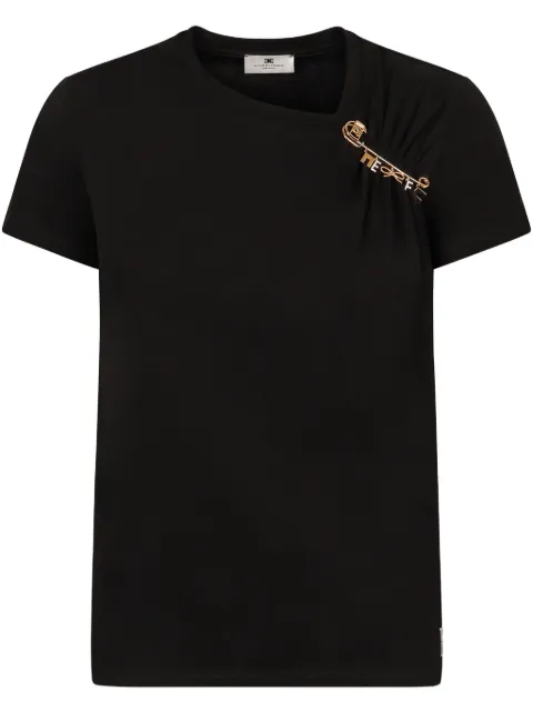Elisabetta Franchi brooch-embellished T-shirt