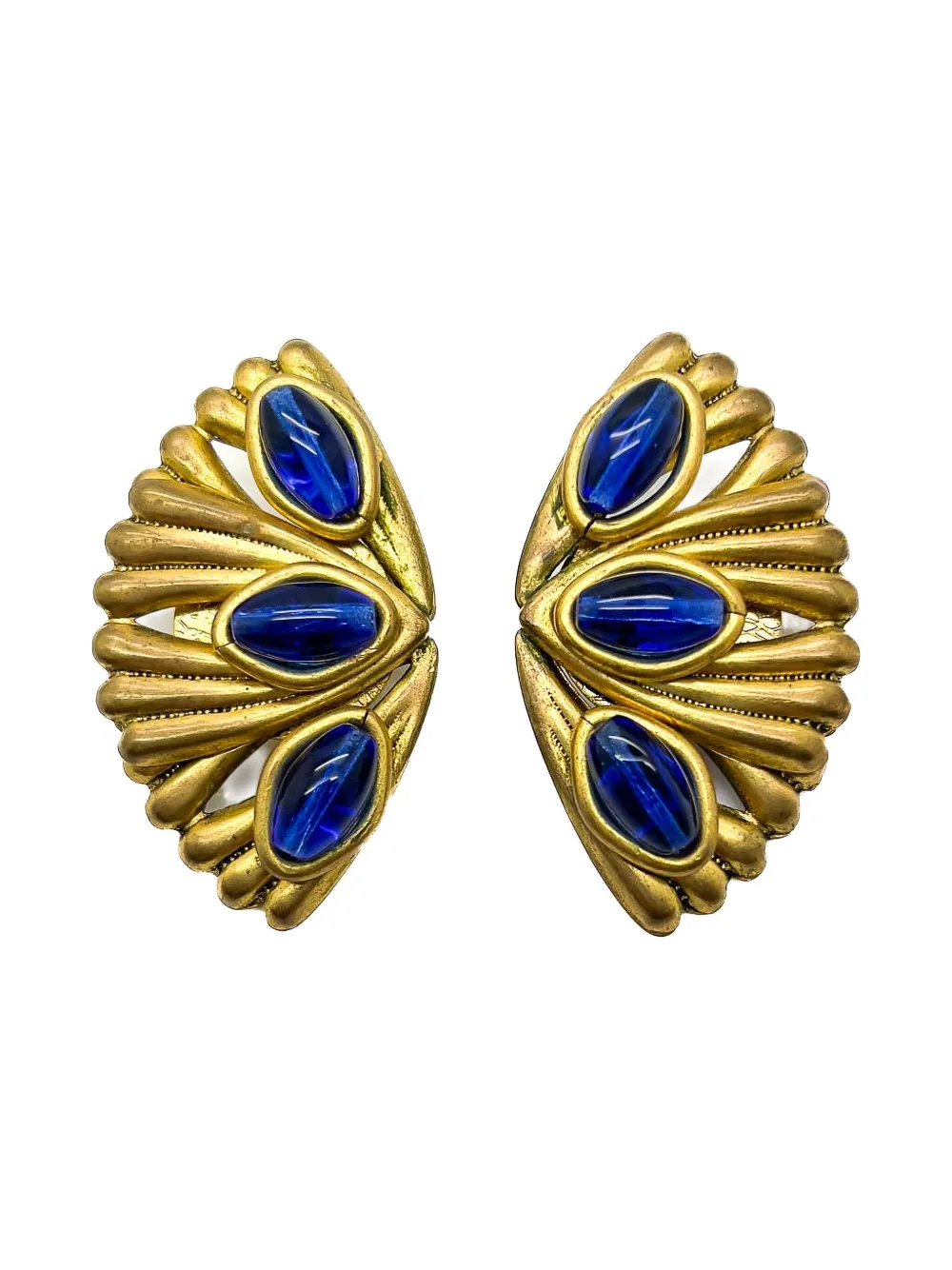 Jennifer Gibson Jewellery Orecchini French Fan anni '80 - Oro