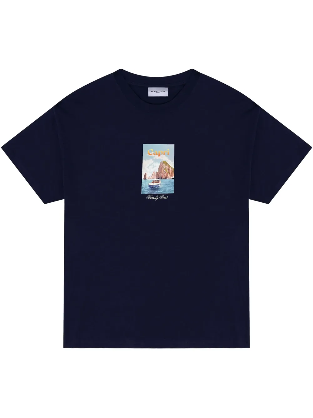 Family First Capri T-shirt In Blue