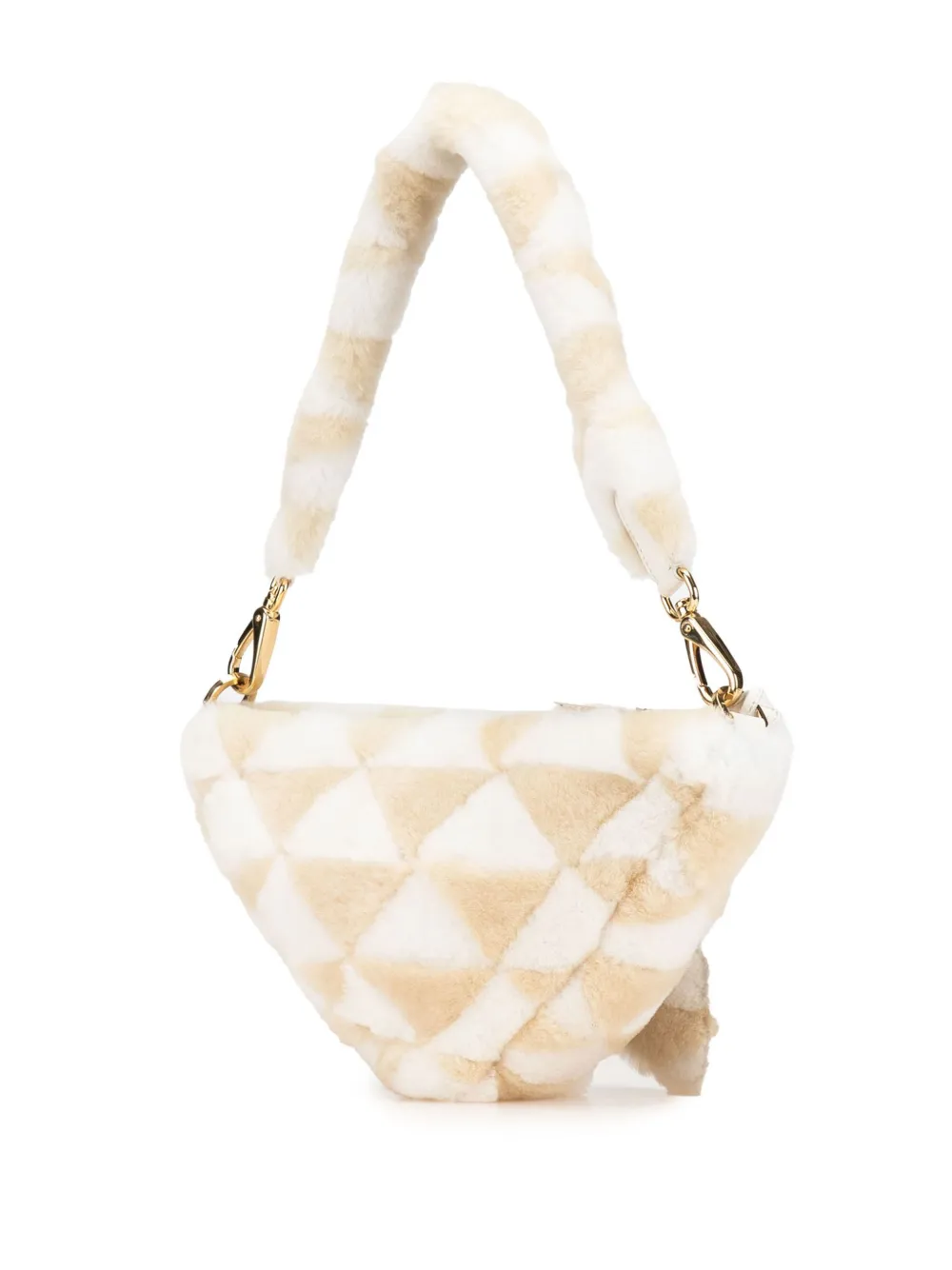 Prada Pre-Owned 2013-2024 Mini Shearling Symbole Triangle satchel | Pre-Owned | Image 2
