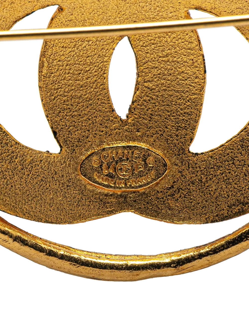 Pre-owned Chanel 1994 Gold Plated Cc Brooch Costume Brooch