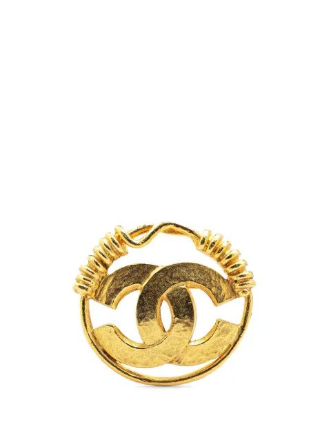 CHANEL Pre-Owned 1994 Gold Plated CC Brooch costume brooch
