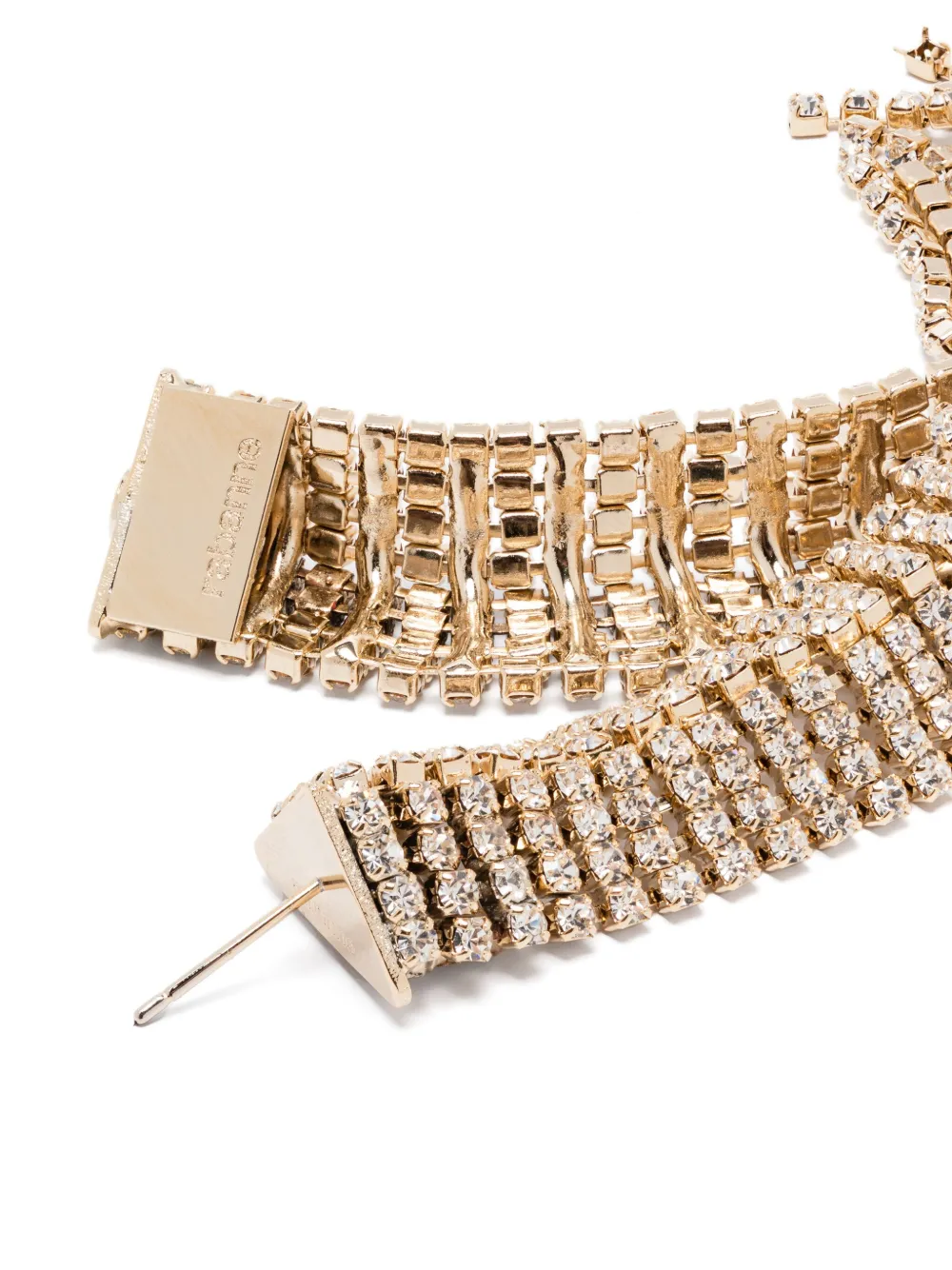 Rabanne Fringed Crystal-embellished Drop Earrings In Gold
