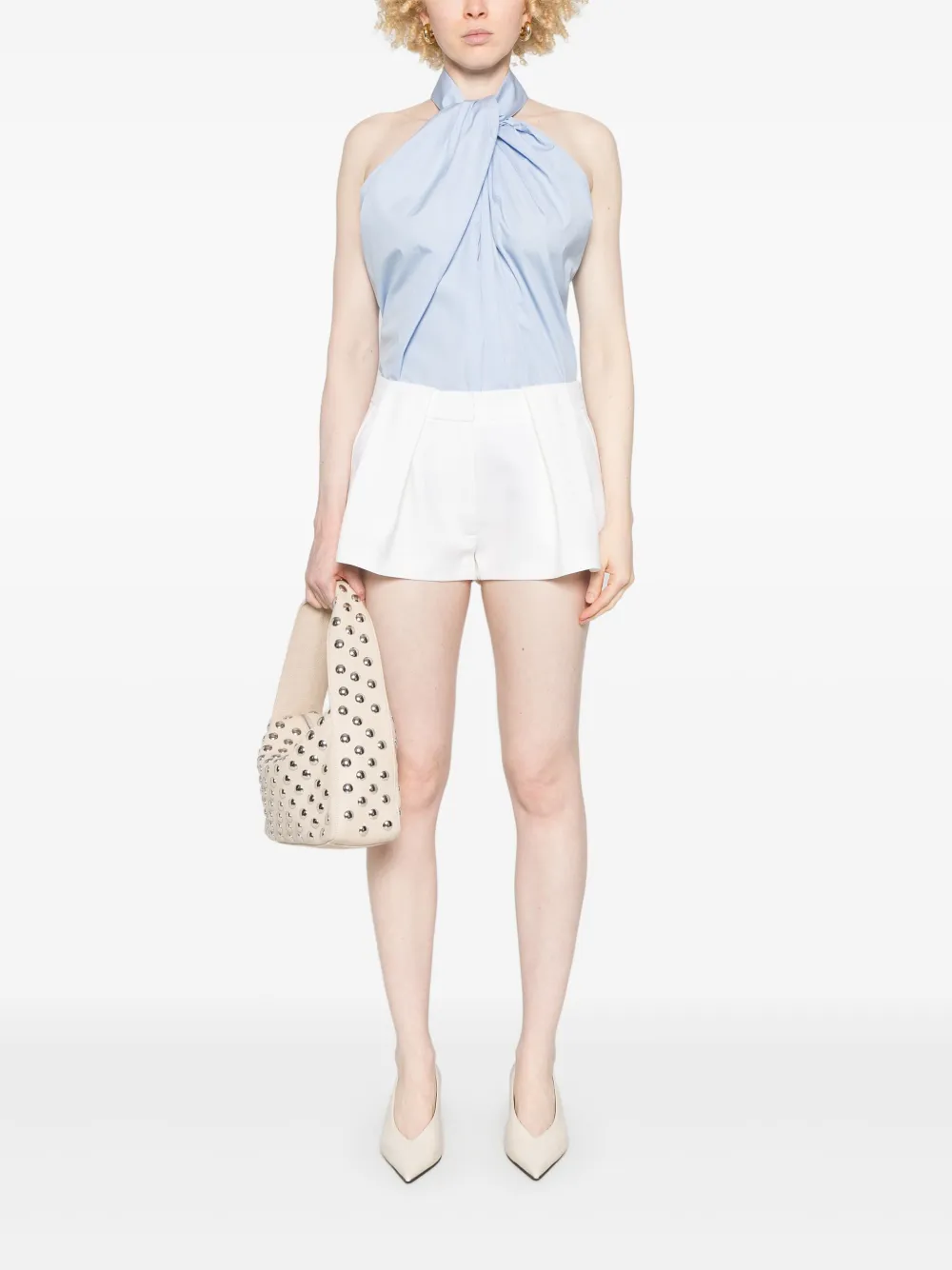 Stella McCartney Geplooide shorts Beige