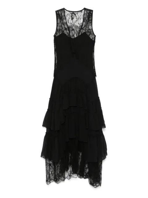 Isabel Benenato vestido largo con volantes