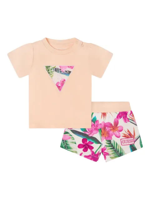 guess kids logo-print short set  