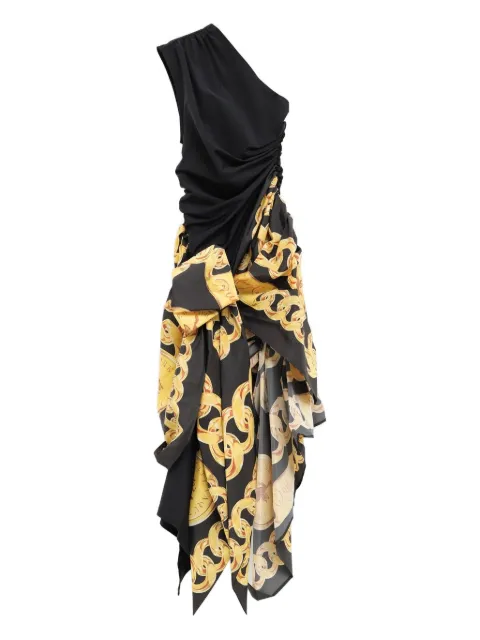 Vaquera draped one-shoulder dress