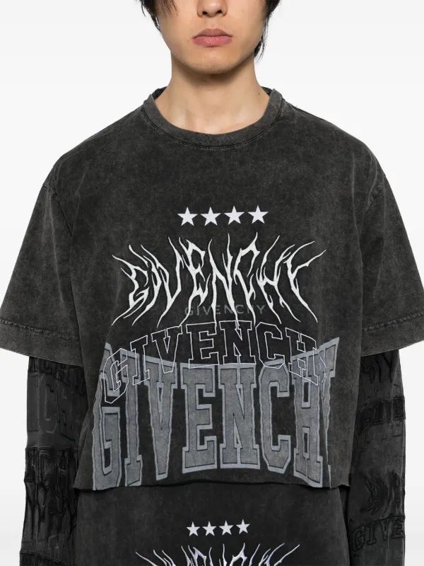 Givenchy layered-sleeve T-shirt | Black | FARFETCH NO