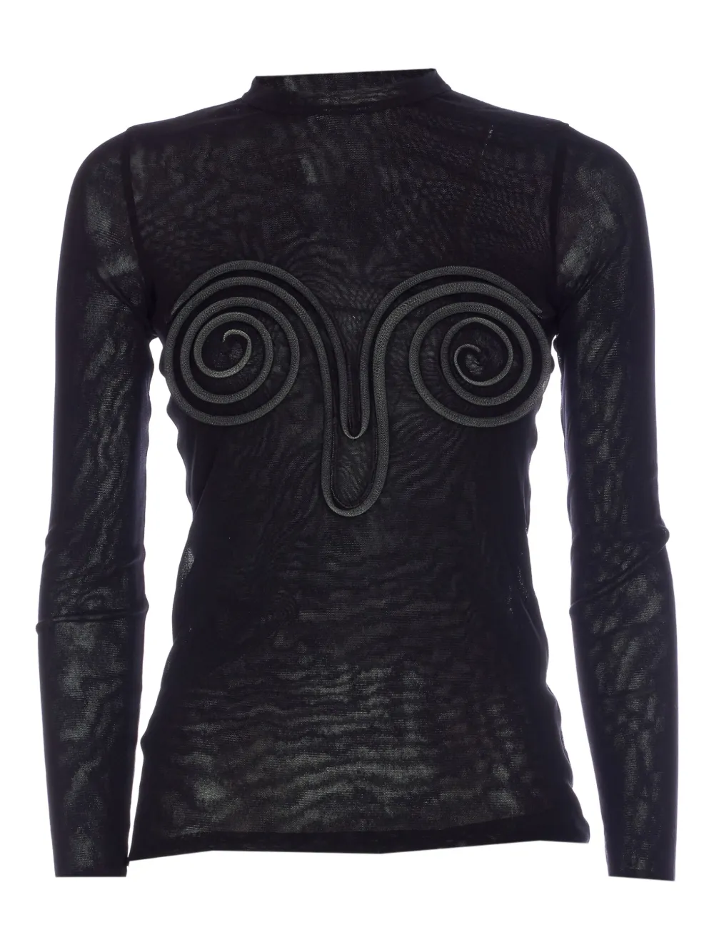 spiral-detail long-sleeve top