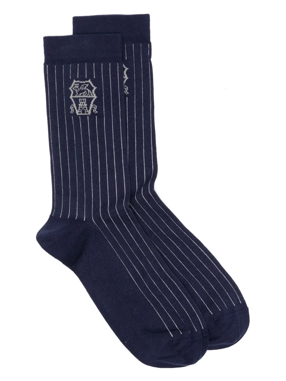 Brunello Cucinelli Logo-intarsia sokken Blauw