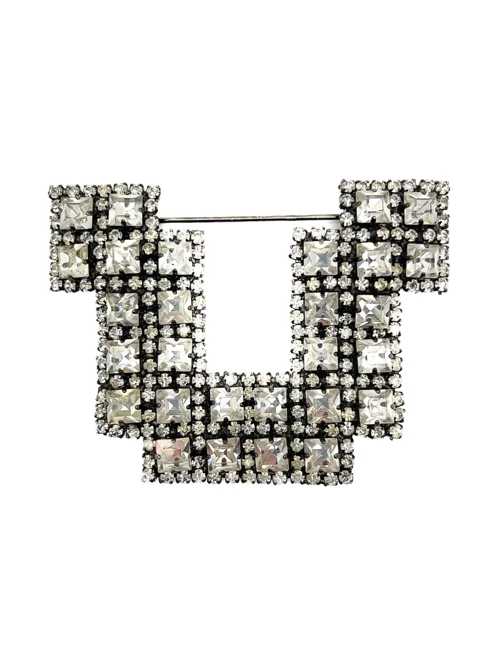 1980s pre-owned Butler & Wilson Statement Art Deco Crystal brooch
