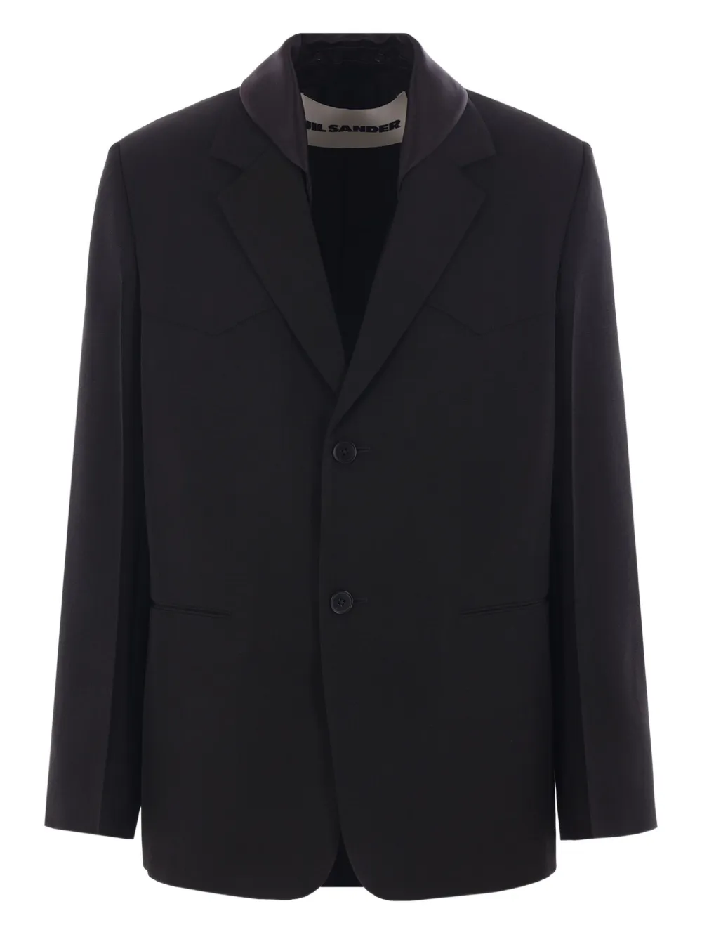 Jil Sander Blazer met enkele rij knopen Zwart