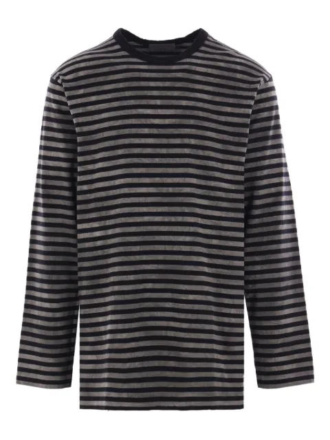 Yohji Yamamoto playera con rayas estampadas