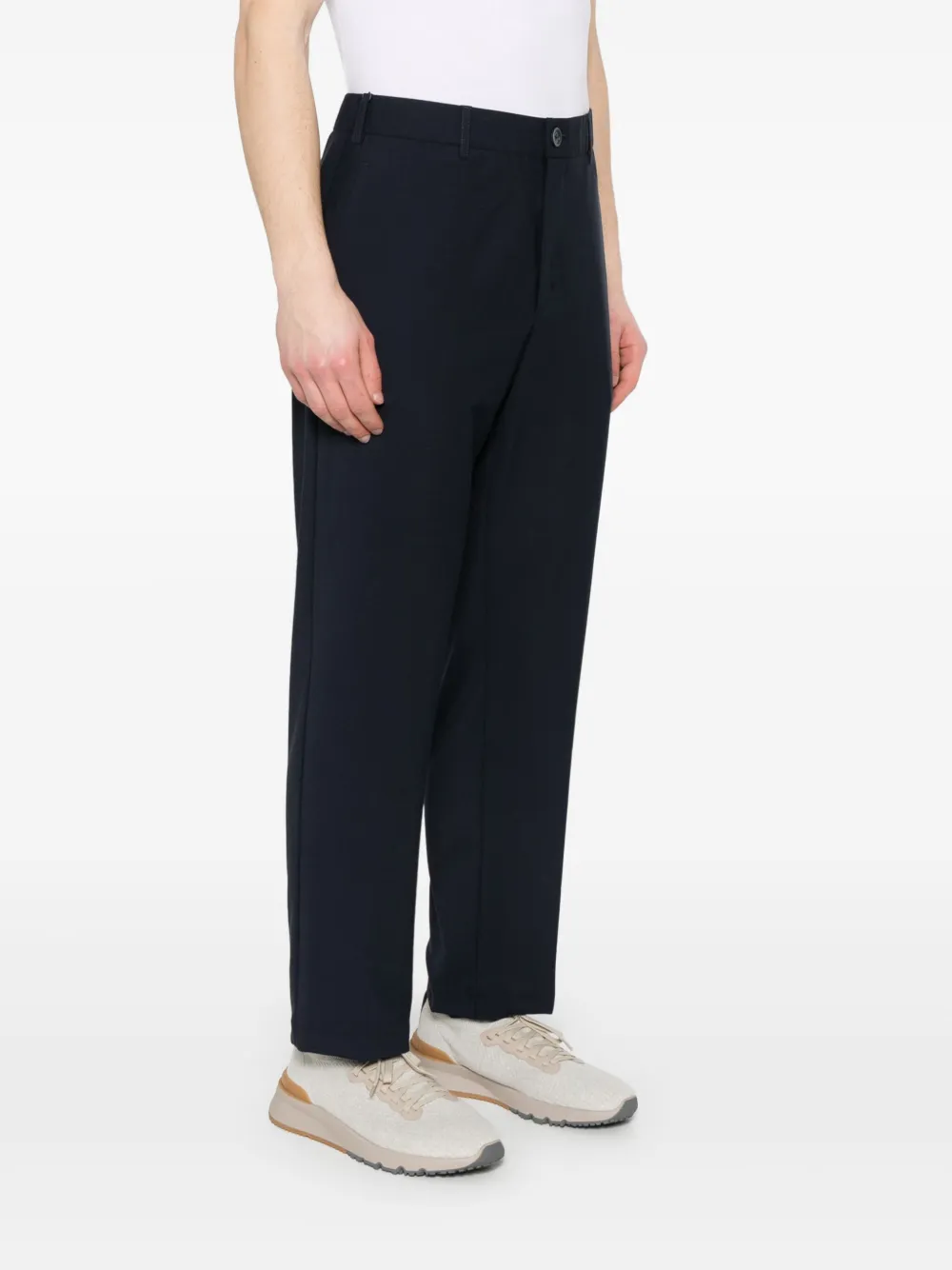 Herno Broek met logoplakkaat Blauw