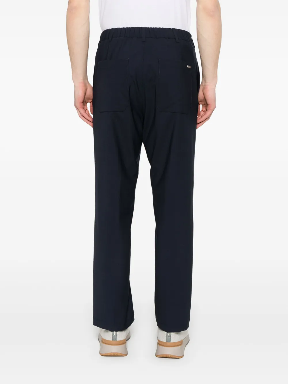 Herno Broek met logoplakkaat Blauw