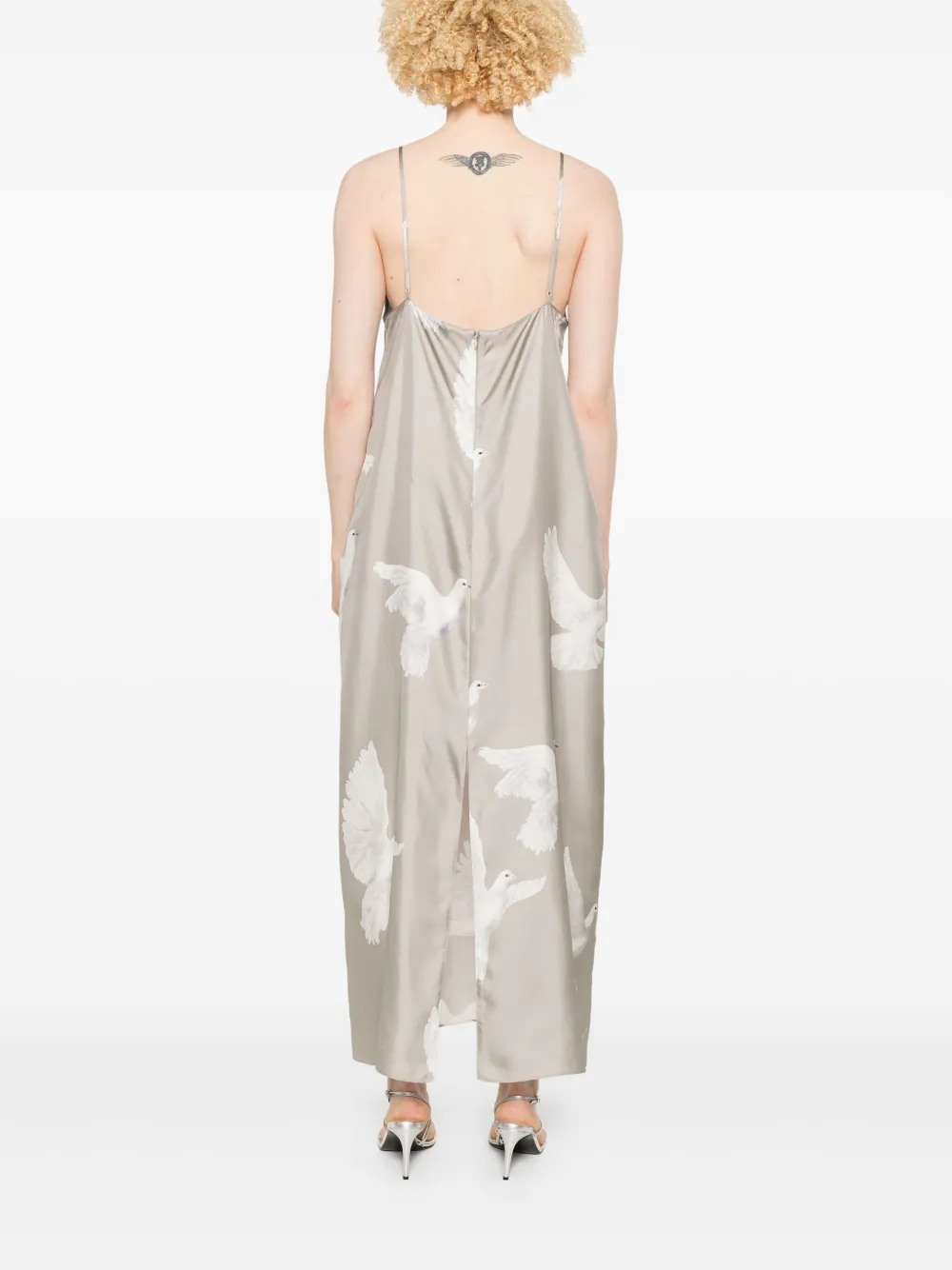 Stella McCartney Mouwloze maxi-jurk met print Grijs