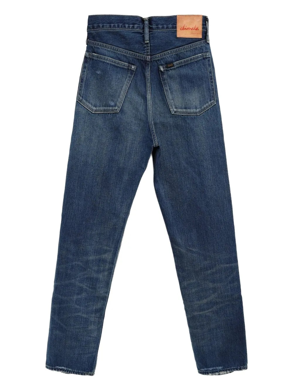 Chimala Gerafelde jeans met toelopende pijpen - Blauw