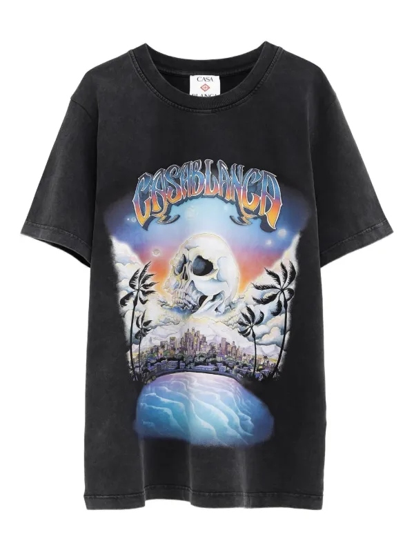 Casablanca プリント Tシャツ | ブラック | FARFETCH JP