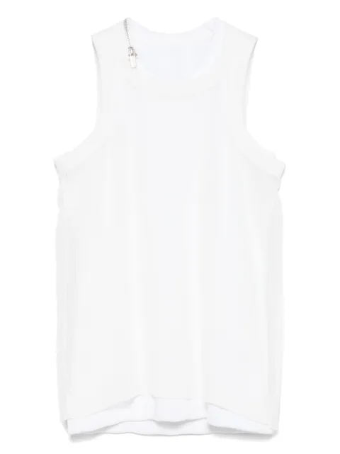 sacai top con cuello redondo
