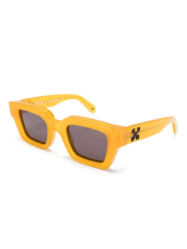 Off White WINDSOR Sunglasses YELLOW acetate Rectangular Off-White Windsor Rectangle Frame Sunglasses - Yellow - 28  main image 4