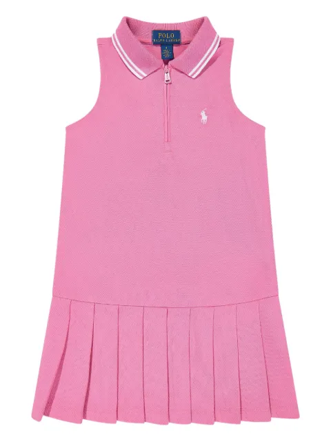 POLO RALPH LAUREN KIDS Poloshirtkleid mit Falten