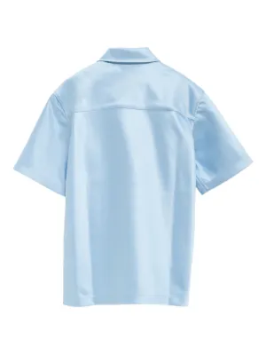 Casablanca Satin zip-up Shirt | Blue | FARFETCH