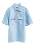 Casablanca satin zip-up shirt - Blue