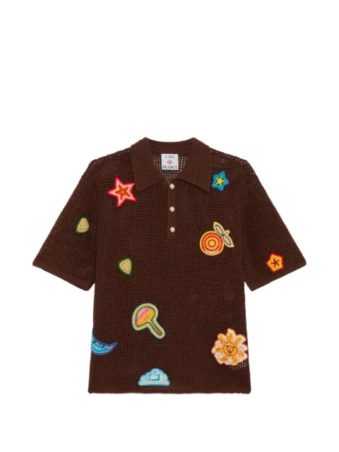 Casablanca crochet-knit polo shirt