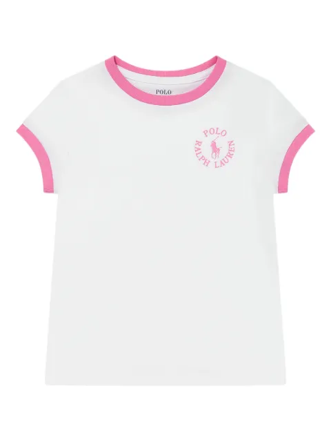 POLO RALPH LAUREN KIDS تيشيرت بشعار وأطراف متباينة اللون