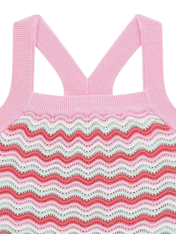 GUESS ベアトップ ピンク 光沢 トップス Guess Kids wave-pattern Top | Pink | FARFETCH