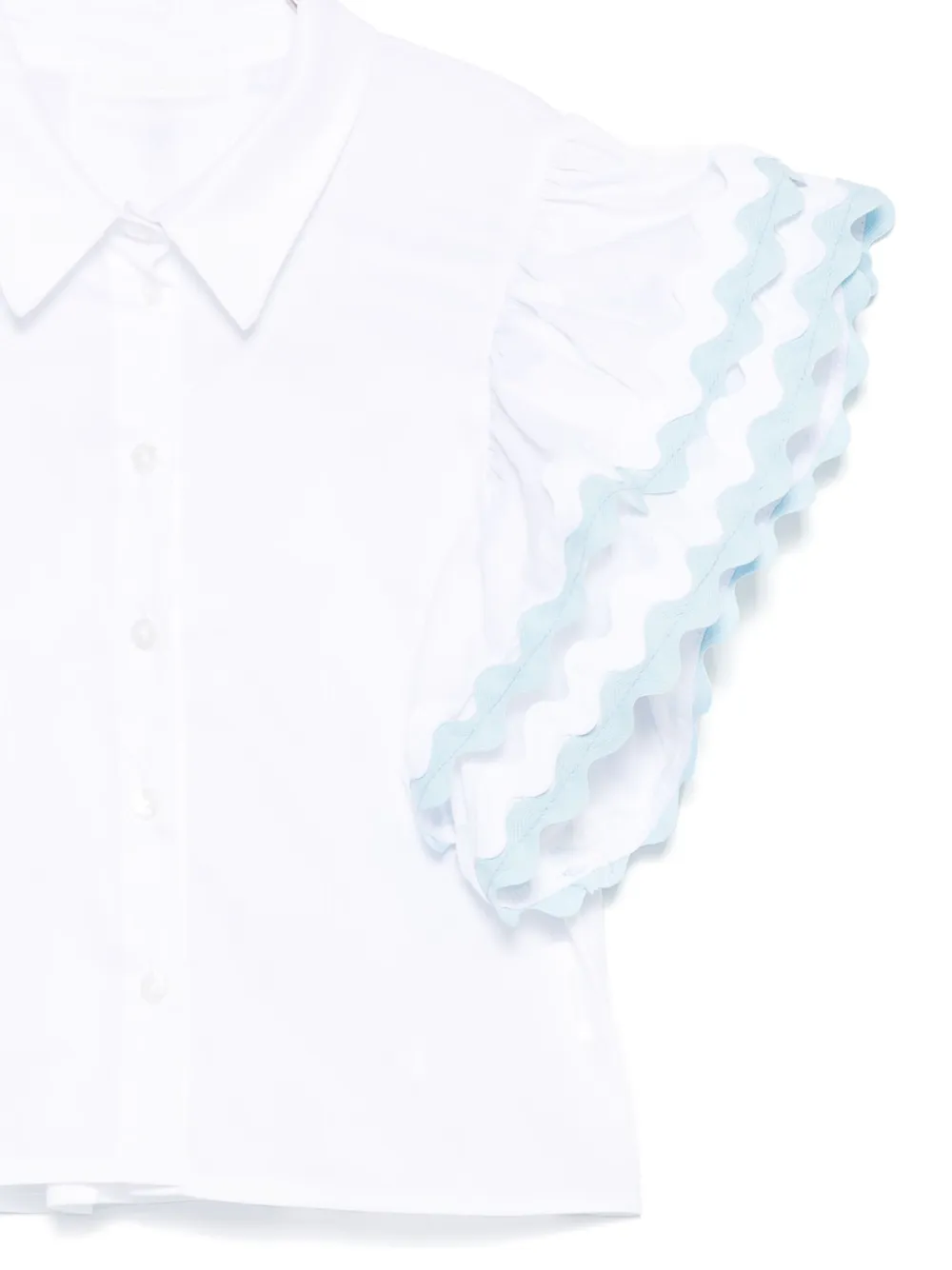 Miss Grant Kids Shirt met gewelfde afwerking Wit