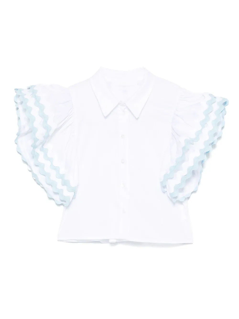 Miss Grant Kids スカラップトリム シャツ - ホワイト Miss Grant Kids スカラップトリム シャツ - ホワイト