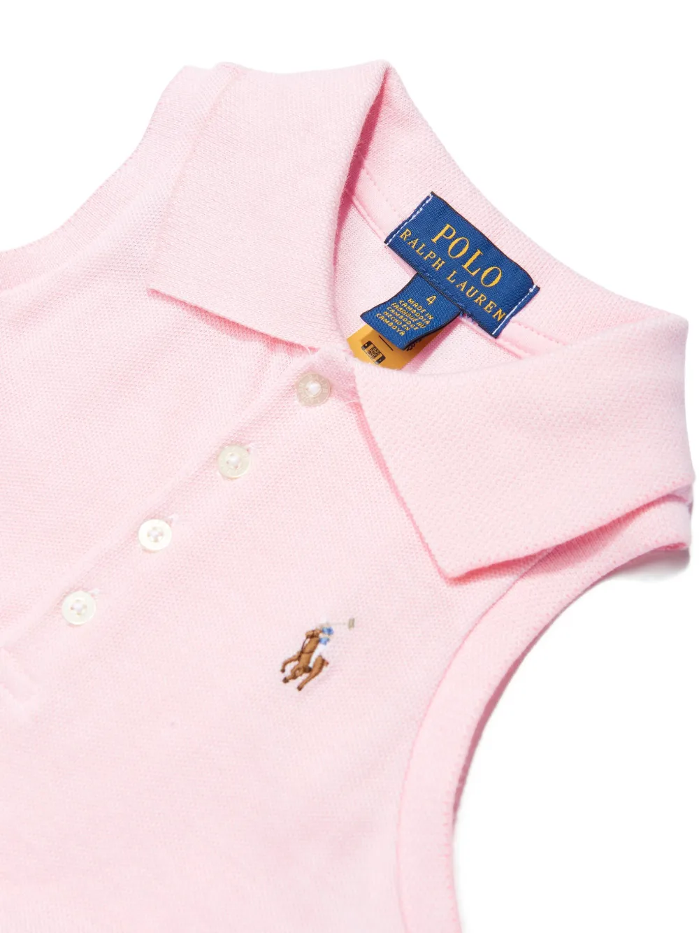 POLO RALPH LAUREN KIDS Gebreide polojurk met ceintuur Roze