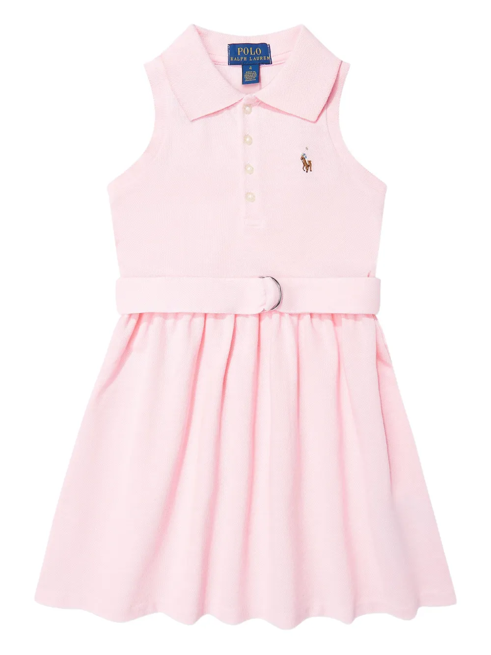 POLO RALPH LAUREN KIDS Gebreide polojurk met ceintuur Roze