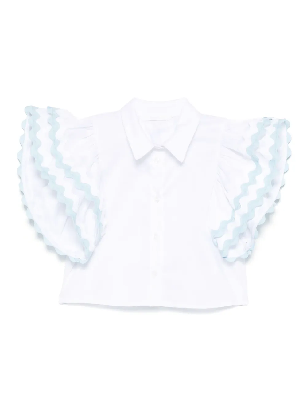 Miss Grant Kids スカラップトリム シャツ - ホワイト Miss Grant Kids スカラップトリム シャツ - ホワイト