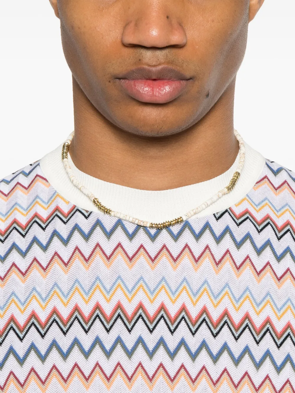 Missoni T-shirt met zizag-patroon Wit