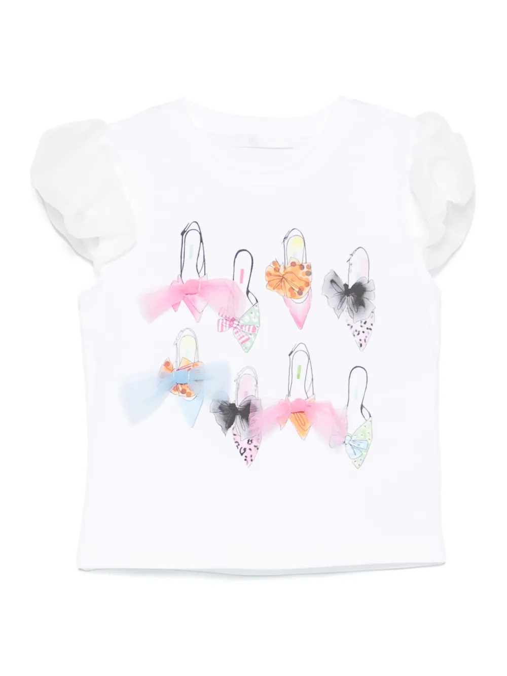 Miss Grant Kids リボンディテール Tシャツ - ホワイト Miss Grant Kids リボンディテール Tシャツ - ホワイト
